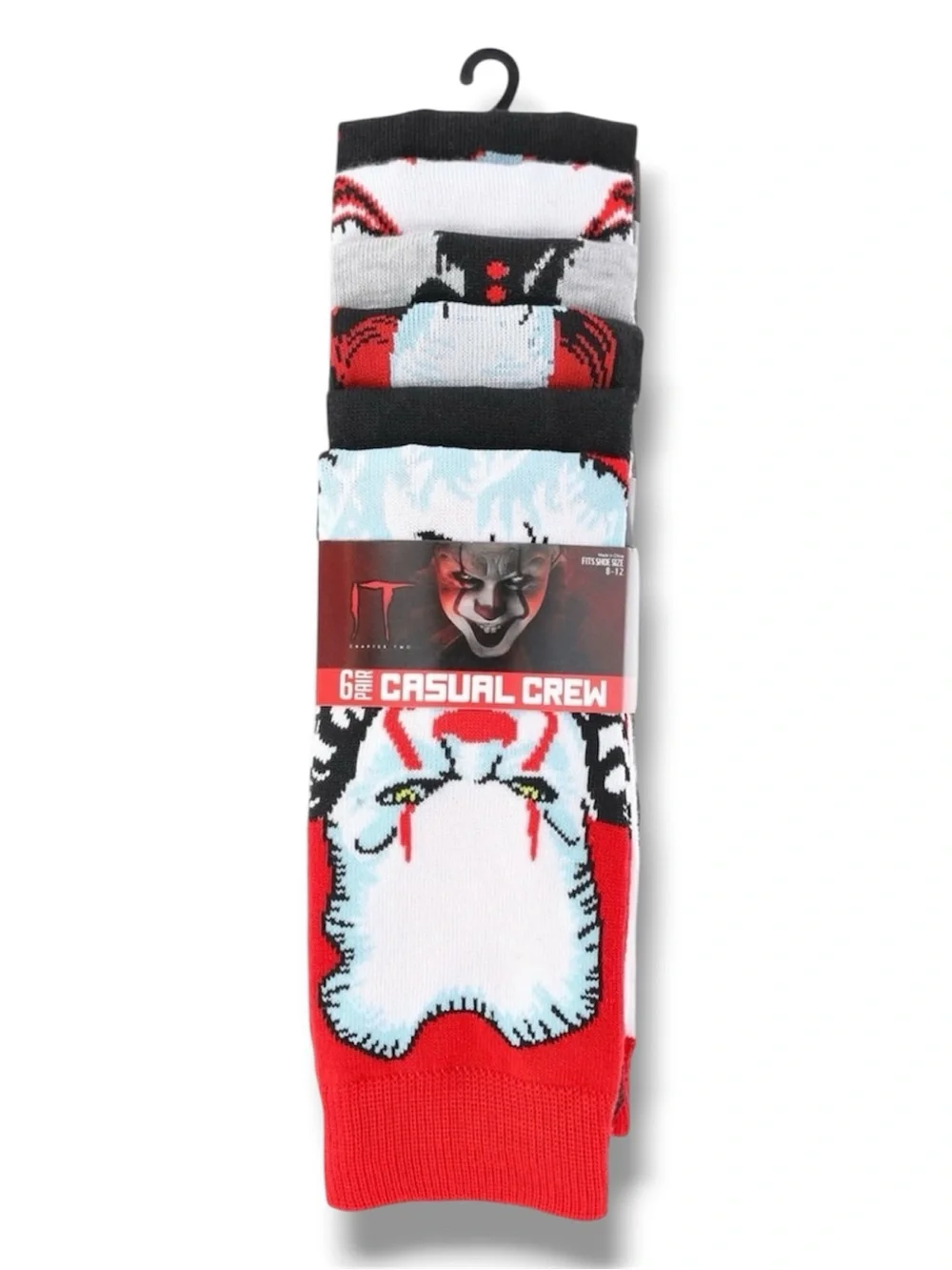 6-Pack It Chapter Two Movie Halloween Funny Novelty Casual Crew Socks - NWT